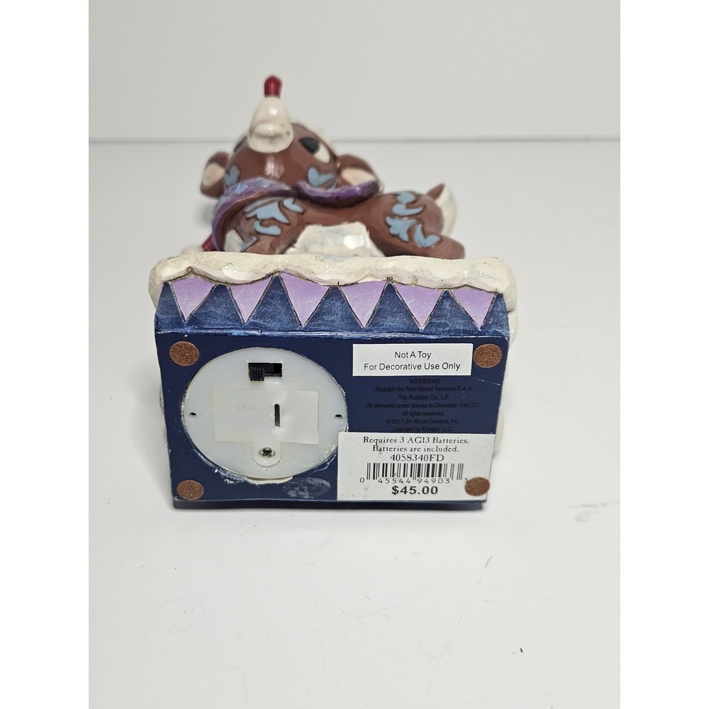 Jim Shore Rudolph Traditions Lighted Rudolph Wearing Santa Hat Figurine 4058340 - Picture 5 of 6